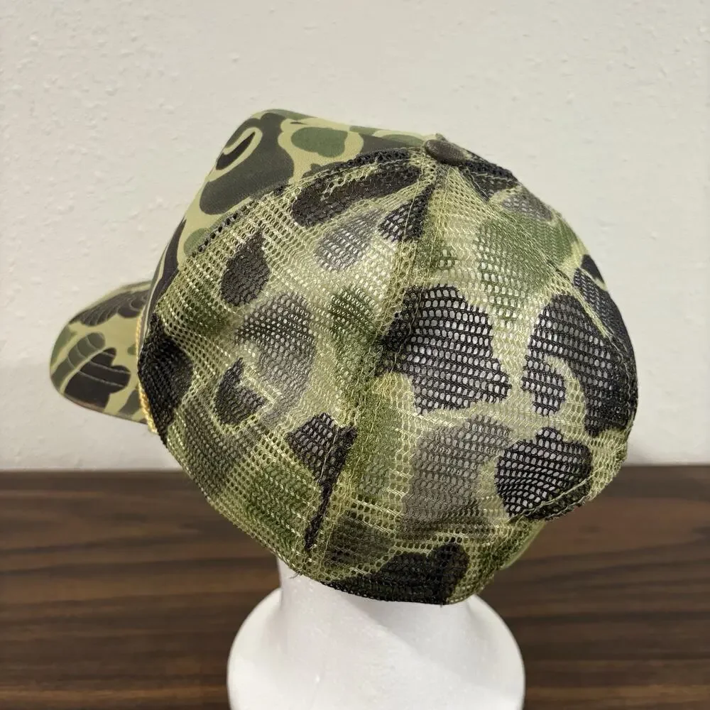 Vintage John‎ Deere Camo Hat Cap with Deer Logo Rope Southern Farm Supply Mesh